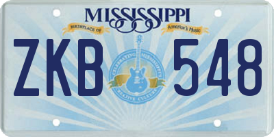 MS license plate ZKB548