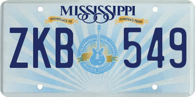 MS license plate ZKB549
