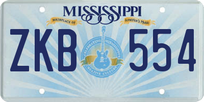 MS license plate ZKB554