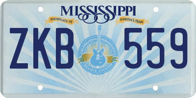 MS license plate ZKB559