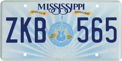 MS license plate ZKB565