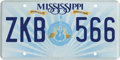 MS license plate ZKB566