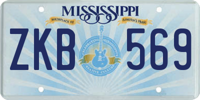 MS license plate ZKB569