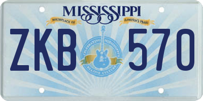 MS license plate ZKB570