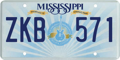 MS license plate ZKB571