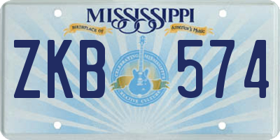 MS license plate ZKB574