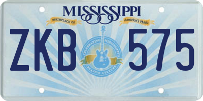 MS license plate ZKB575