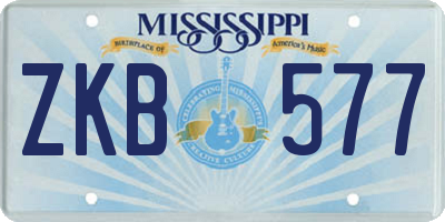 MS license plate ZKB577
