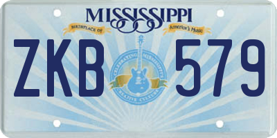 MS license plate ZKB579
