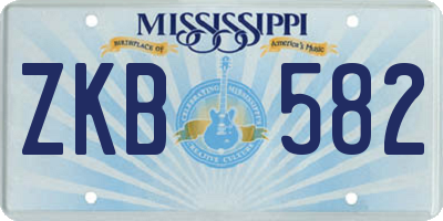 MS license plate ZKB582