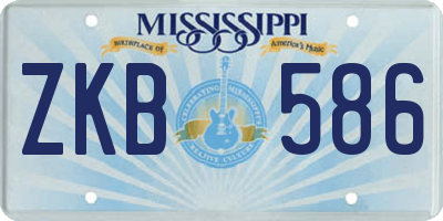 MS license plate ZKB586
