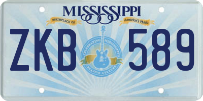 MS license plate ZKB589