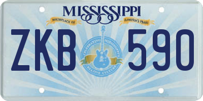 MS license plate ZKB590