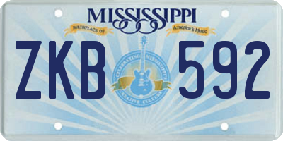 MS license plate ZKB592