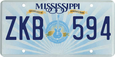 MS license plate ZKB594
