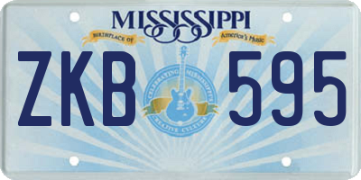 MS license plate ZKB595
