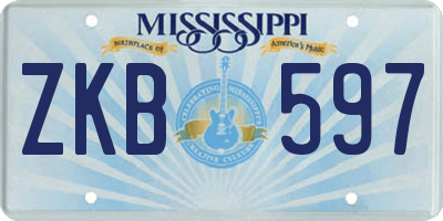 MS license plate ZKB597