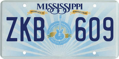MS license plate ZKB609