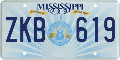 MS license plate ZKB619