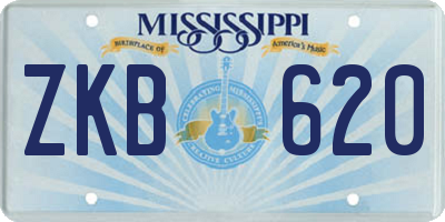 MS license plate ZKB620