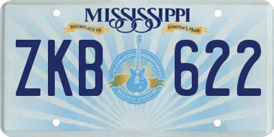 MS license plate ZKB622