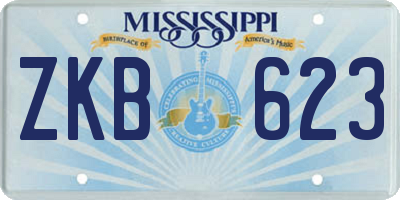 MS license plate ZKB623