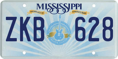 MS license plate ZKB628