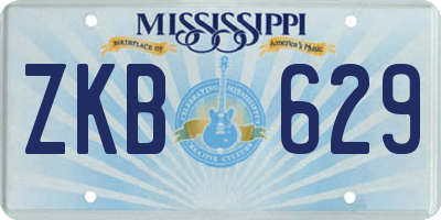 MS license plate ZKB629