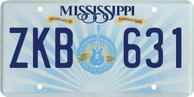 MS license plate ZKB631