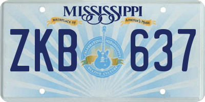 MS license plate ZKB637