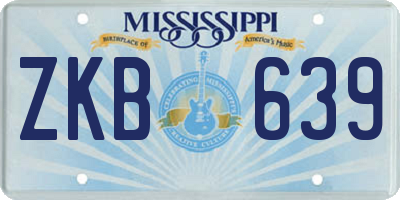 MS license plate ZKB639