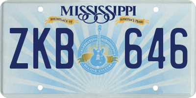 MS license plate ZKB646