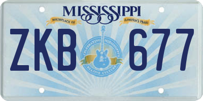 MS license plate ZKB677