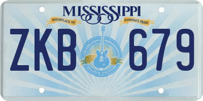 MS license plate ZKB679