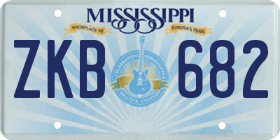 MS license plate ZKB682