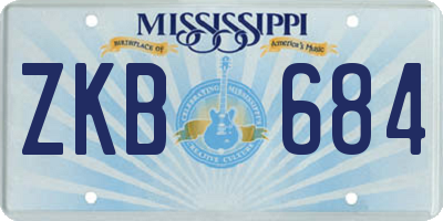 MS license plate ZKB684