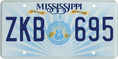MS license plate ZKB695