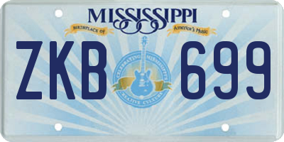 MS license plate ZKB699