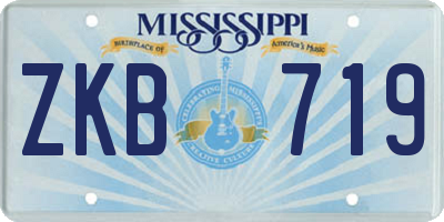 MS license plate ZKB719