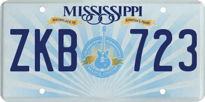 MS license plate ZKB723