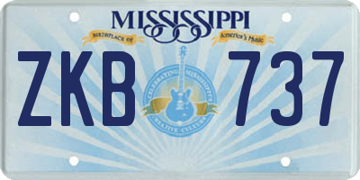 MS license plate ZKB737