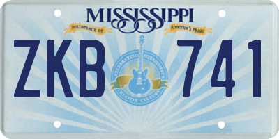 MS license plate ZKB741