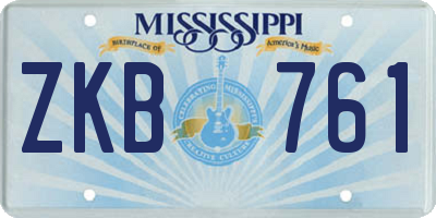 MS license plate ZKB761
