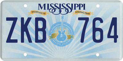 MS license plate ZKB764