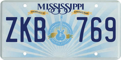MS license plate ZKB769