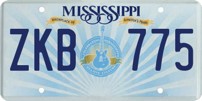 MS license plate ZKB775