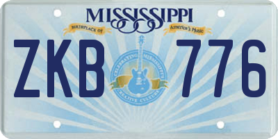 MS license plate ZKB776
