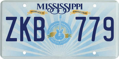 MS license plate ZKB779