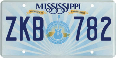 MS license plate ZKB782