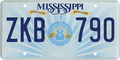 MS license plate ZKB790